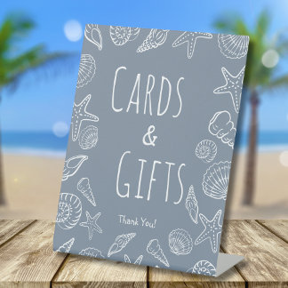 Seashells Coastal Brautparty Cards & Gifts Zeichen Sockelschild