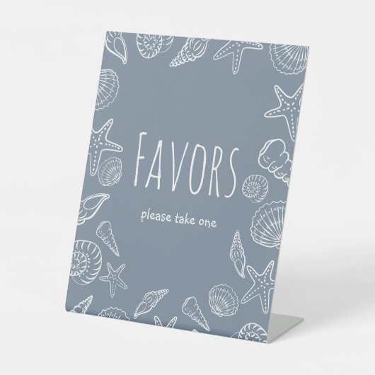 Seashells Coastal Brautparty Favoriten Zeichen Sockelschild (Vorderseite)