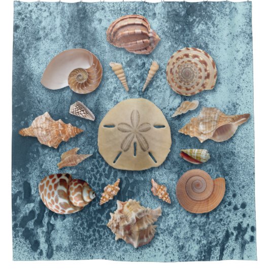 Seashells Collection Mandala Duschvorhang (Vorderseite)