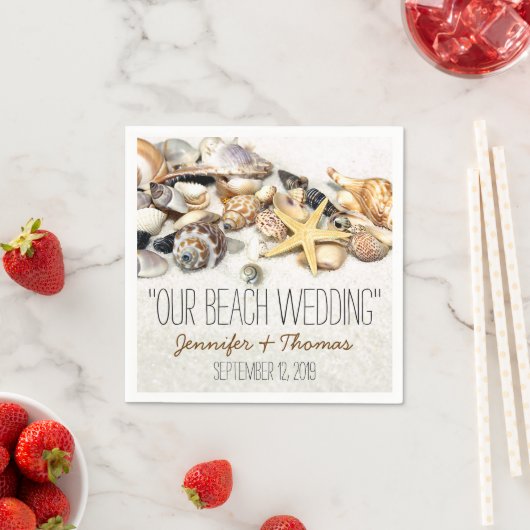 Seashells Custom Wedding Napkins Serviette (Beispiel)