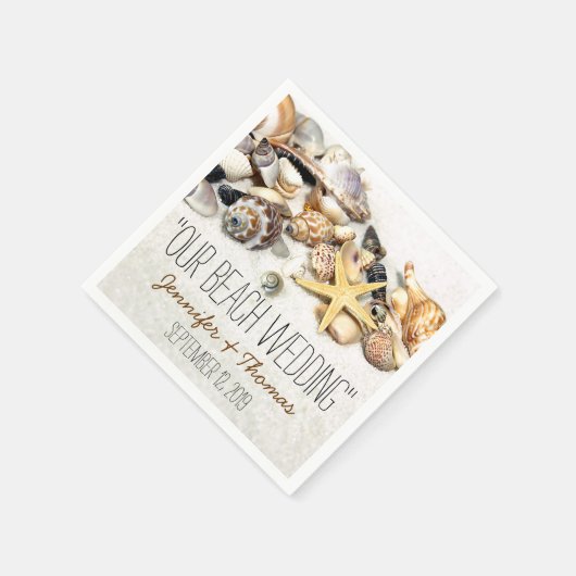 Seashells Custom Wedding Napkins Serviette (Ecke)