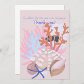 Seashells Danke-Card Einladung (Vorne/Hinten)