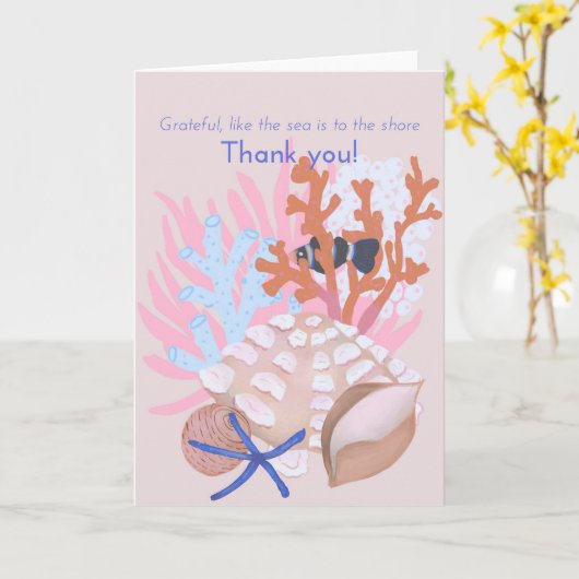 Seashells Danke-Card Karte (Gelbe Blume)