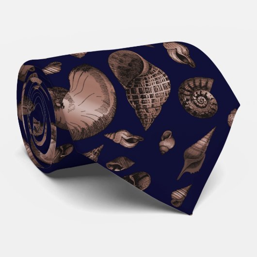 Seashells Deep Blue Krawatte (Gerollt)