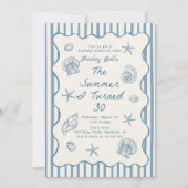 Seashells Der Sommer, den ich zum dreißigsten Gebu Einladung (Vorderseite)