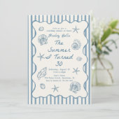 Seashells Der Sommer, den ich zum dreißigsten Gebu Einladung (Stehend Vorderseite)