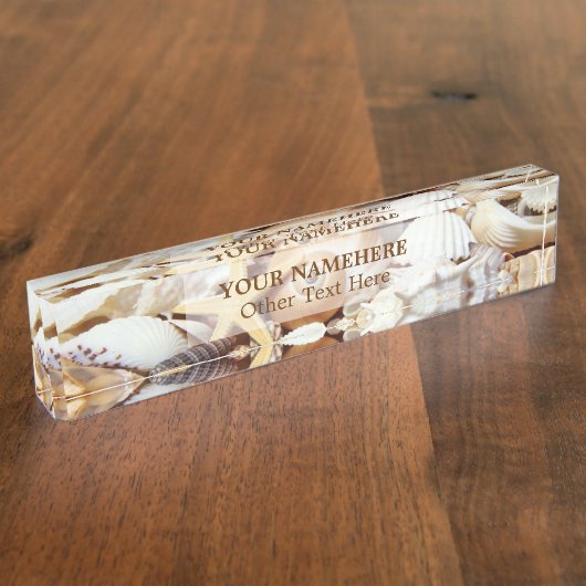 Seashells Desk Namplate Namensplakette (Seite)