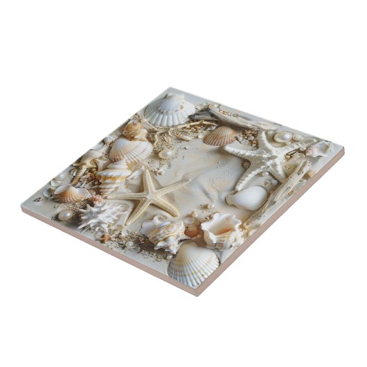 Seashells Driftwood Beach Fliese (Seite)