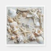 Seashells Driftwood Beach Serviette (Vorderseite)