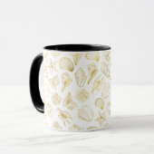 Seashells elegante Muster Gold Tasse (Vorderseite Links)