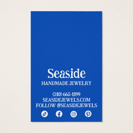 SEASHELLS Ering Necklace Juwelier Display Card (Rückseite)