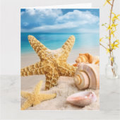 Seashells Faltenkarte Karte (Gelbe Blume)