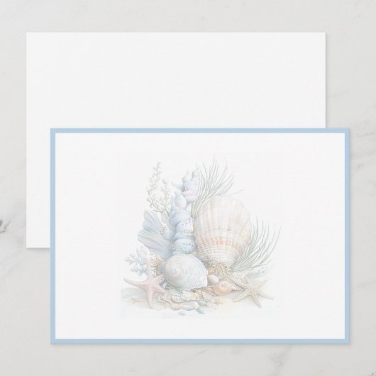 Seashells Flat Note Card Mitteilungskarte (Vorne/Hinten)
