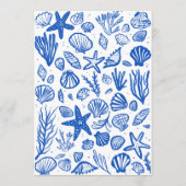 Seashells Frame Beach Wedding CUSTOM Party Menükarte (Rückseite)