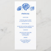 Seashells Frame Beach Wedding CUSTOM Party Menükarte (Vorderseite)