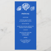 Seashells Frame Beach Wedding CUSTOM Party Menükarte (Vorderseite)