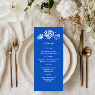 Seashells Frame Beach Wedding CUSTOM Party Menükarte