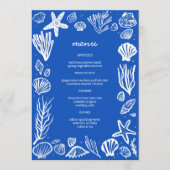 Seashells Frame Beach Wedding CUSTOM Party Menükarte (Vorderseite)