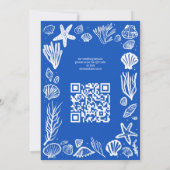 Seashells Frame Beach Wedding CUSTOM QR Code Einladung (Rückseite)