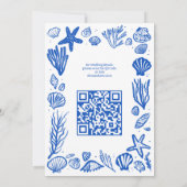 Seashells Frame Beach Wedding CUSTOM QR Code Einladung (Rückseite)