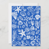 Seashells Frame Brautparty Blue Beach CUSTOM Einladung (Rückseite)