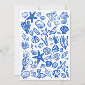 Seashells Frame Brautparty Blue Beach CUSTOM Einladung (Rückseite)