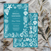 Seashells Frame Bridal Dusche Tee Beach CUSTOM Einladung