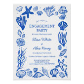 Seashells Frame Verlobung Beach CUSTOM Poster (Vorderseite)