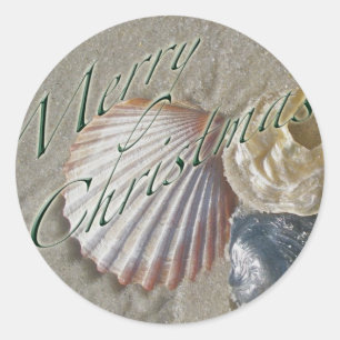 Seashells Frohe Weihnachtsserie Runder Aufkleber