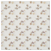 Seashells gallore auf weißem Gewebe Stoff (Muster)