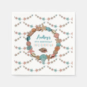 Seashells Girls Birthday Beach Party Serviette (Vorderseite)