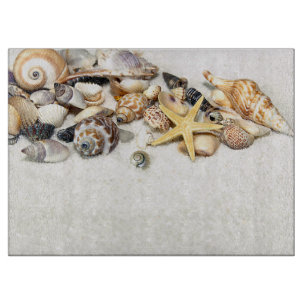 Seashells Glass Cutting Board Schneidebrett