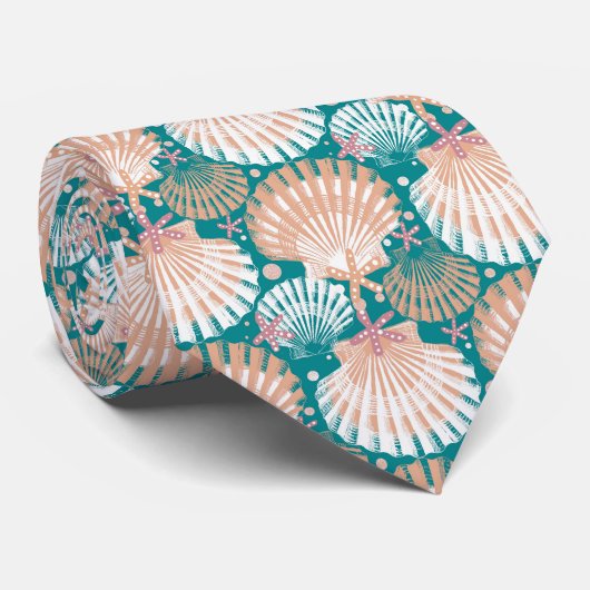 Seashells grün krawatte (Gerollt)