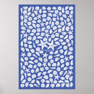 Seashells Guest Book Poster - 200 Spaces