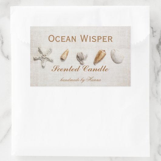Seashells - Gütesiegel für Ozeankläger Rechteckiger Aufkleber (Tasche)