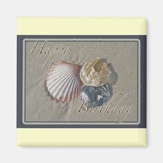 Seashells Happy Birthday Coordinated Items Magnet (Vorne)