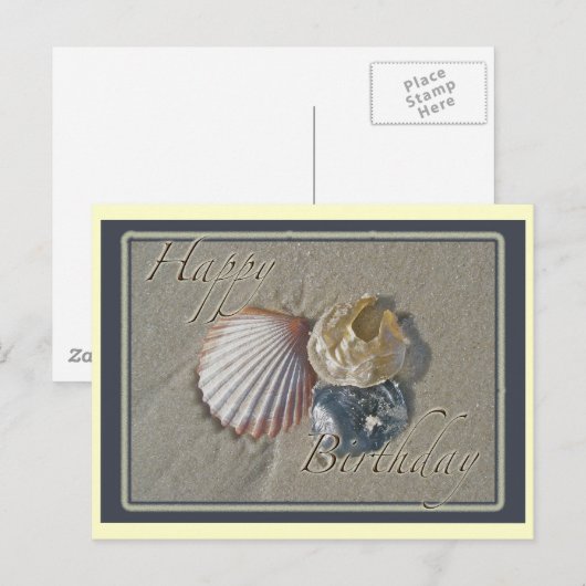 Seashells Happy Birthday Coordinated Items Postkarte (Vorne/Hinten)