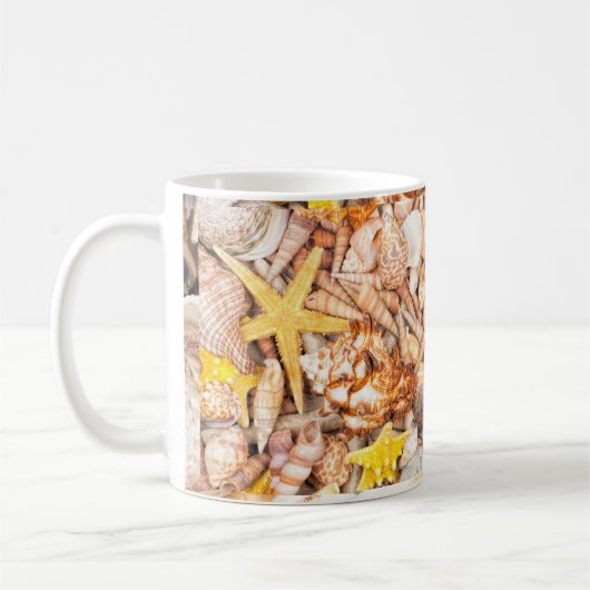 Seashells-Hintergrund Kaffeetasse (Links)