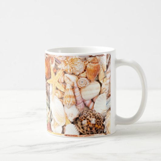 Seashells-Hintergrund Kaffeetasse (Rechts)