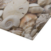 Seashells-Hintergrund-SeeMuschelstarfish-Schablone Schneidebrett (Ecke)