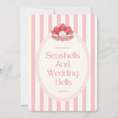 Seashells & Hochzeitsglocken Bachelorette Einladung (Vorderseite)