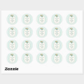 Seashells & Hochzeitsglocken Bachelorette Runder Aufkleber (Blatt)