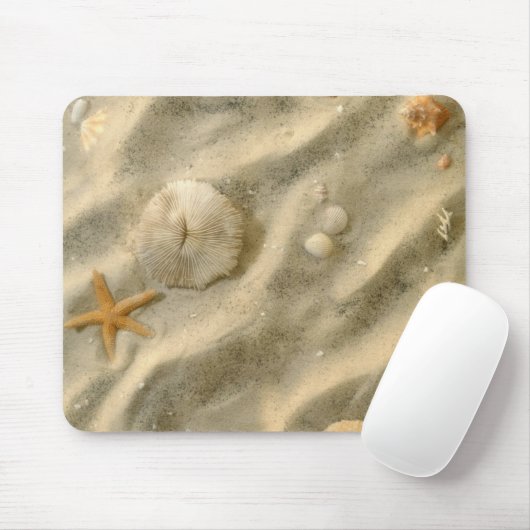 Seashells im Sand Mousepad (Mit Mouse)