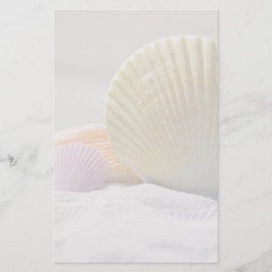 Seashells im weißen Sand Briefpapier