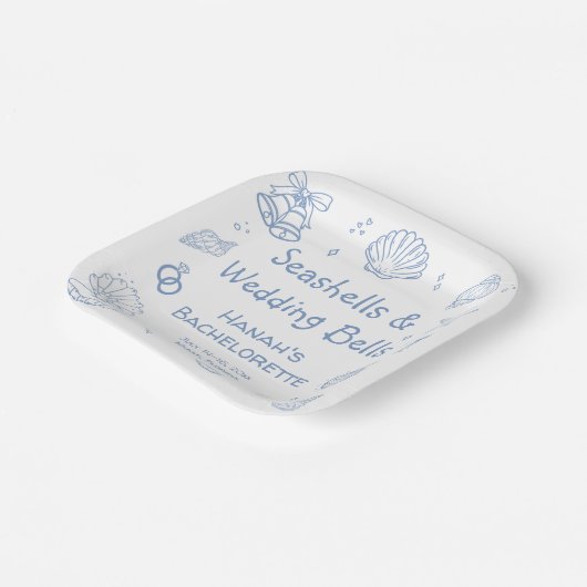 Seashells Junggeselinnen-Abschied Pappteller (Gewinkelt)