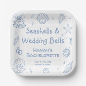 Seashells Junggeselinnen-Abschied Pappteller (Vorderseite)
