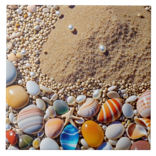 Seashells Keramik Tile Fliese (Vorderseite)