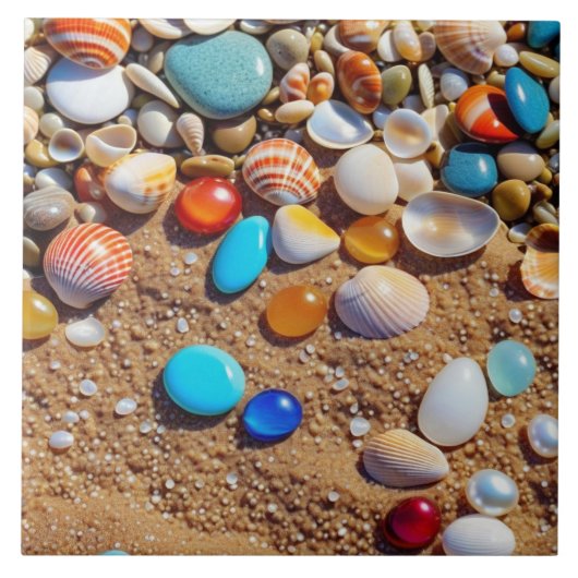 Seashells Keramik Tile Fliese (Vorderseite)