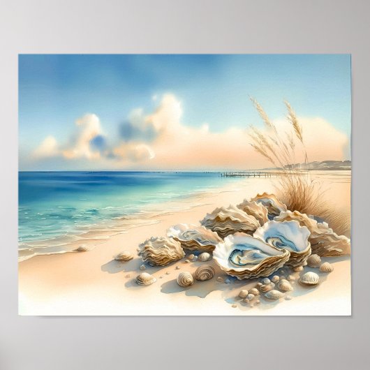 Seashells Kies Shore Ocean Beach Art Print Poster (Vorne)