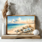 Seashells Kies Shore Ocean Beach Art Print Poster